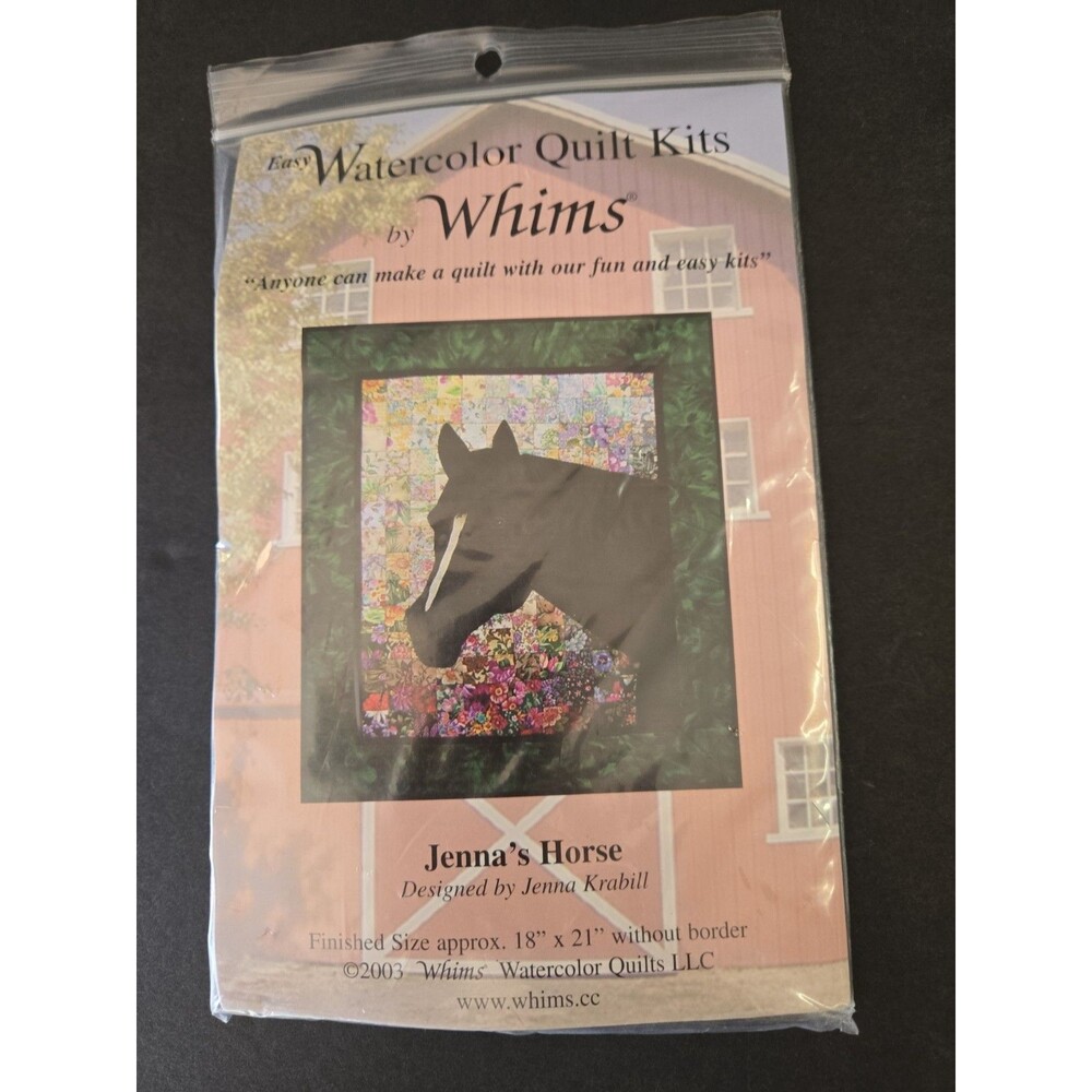 Whims Watercolor Jenna's Horse Kit Quilt Kit 2003 Finished Size 18" x 21"